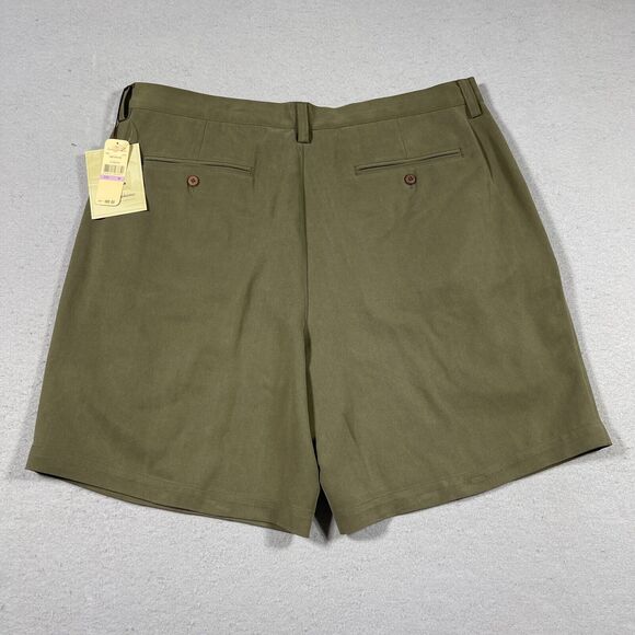 Tommy Bahama Shorts Men 38 Olive Green 100%‎ Silk Pleated Front Casual NWT - Picture 10 of 11